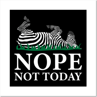 Nope Not Today Zebra Posters and Art